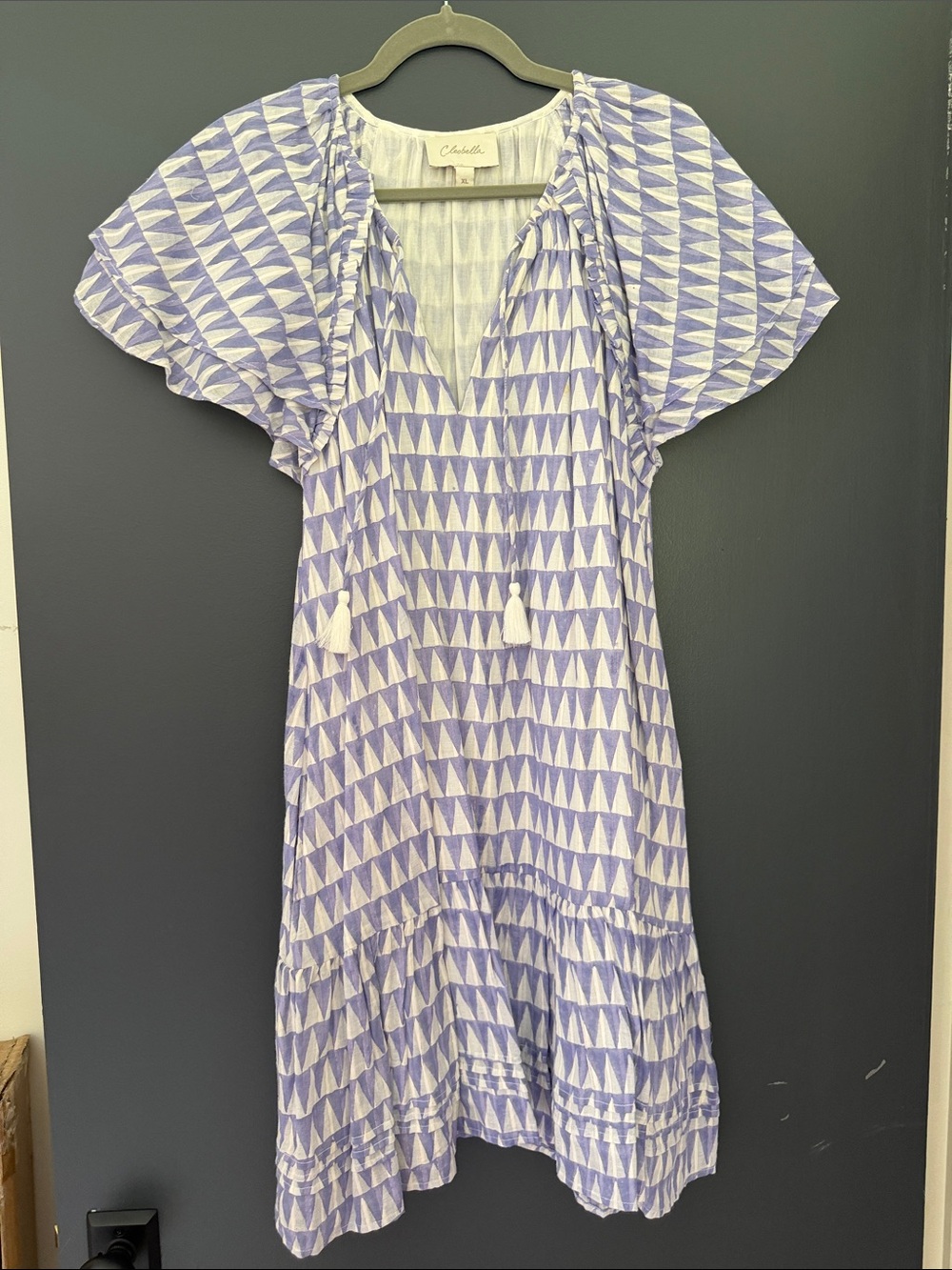 Cleobella Lavender Triangle-Print Midi Dress